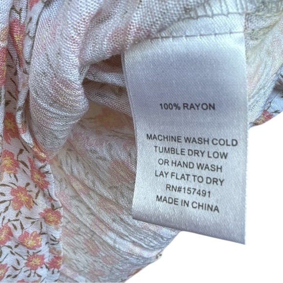 Bloomfield pink peach floral boxy cropped short sleeve button down top size XL - Picture 4 of 6